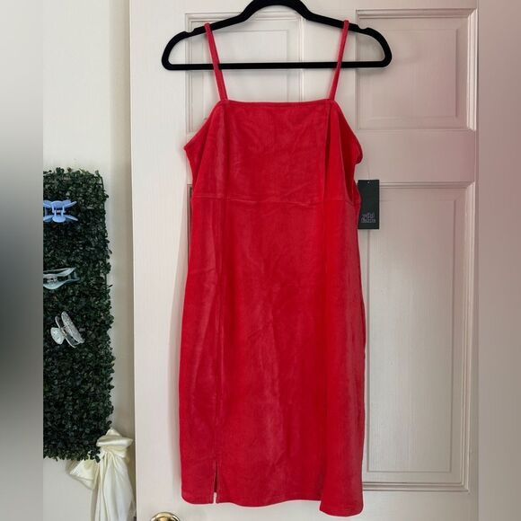Women’s Wild Fable Velvet Ribbed Mini Dress L NWT - Picture 1 of 5